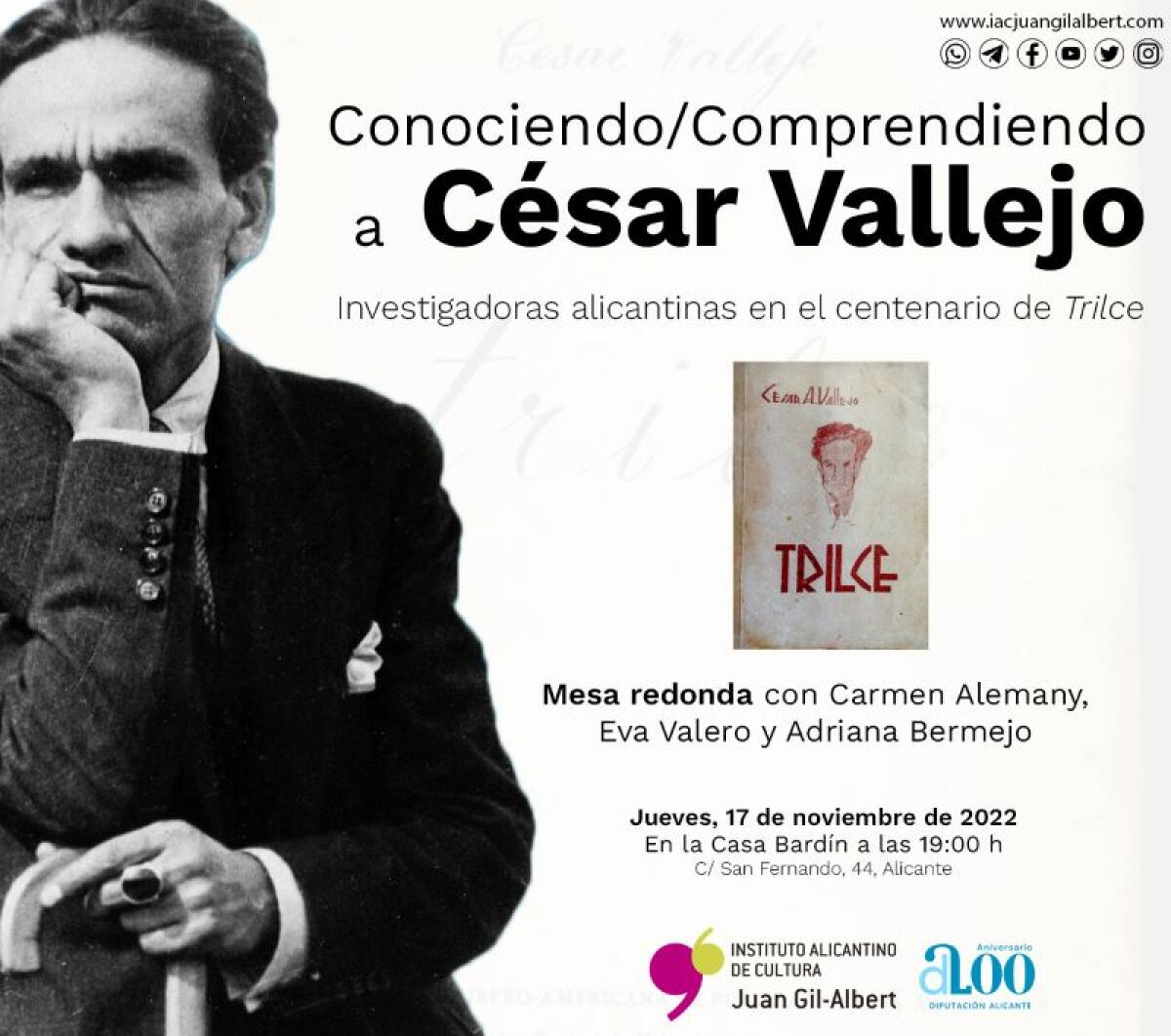 El Instituto Gil-Albert rinde homenaje a César Vallejo y conmemora los 400 años de The Changeling de Middlton y Rowley