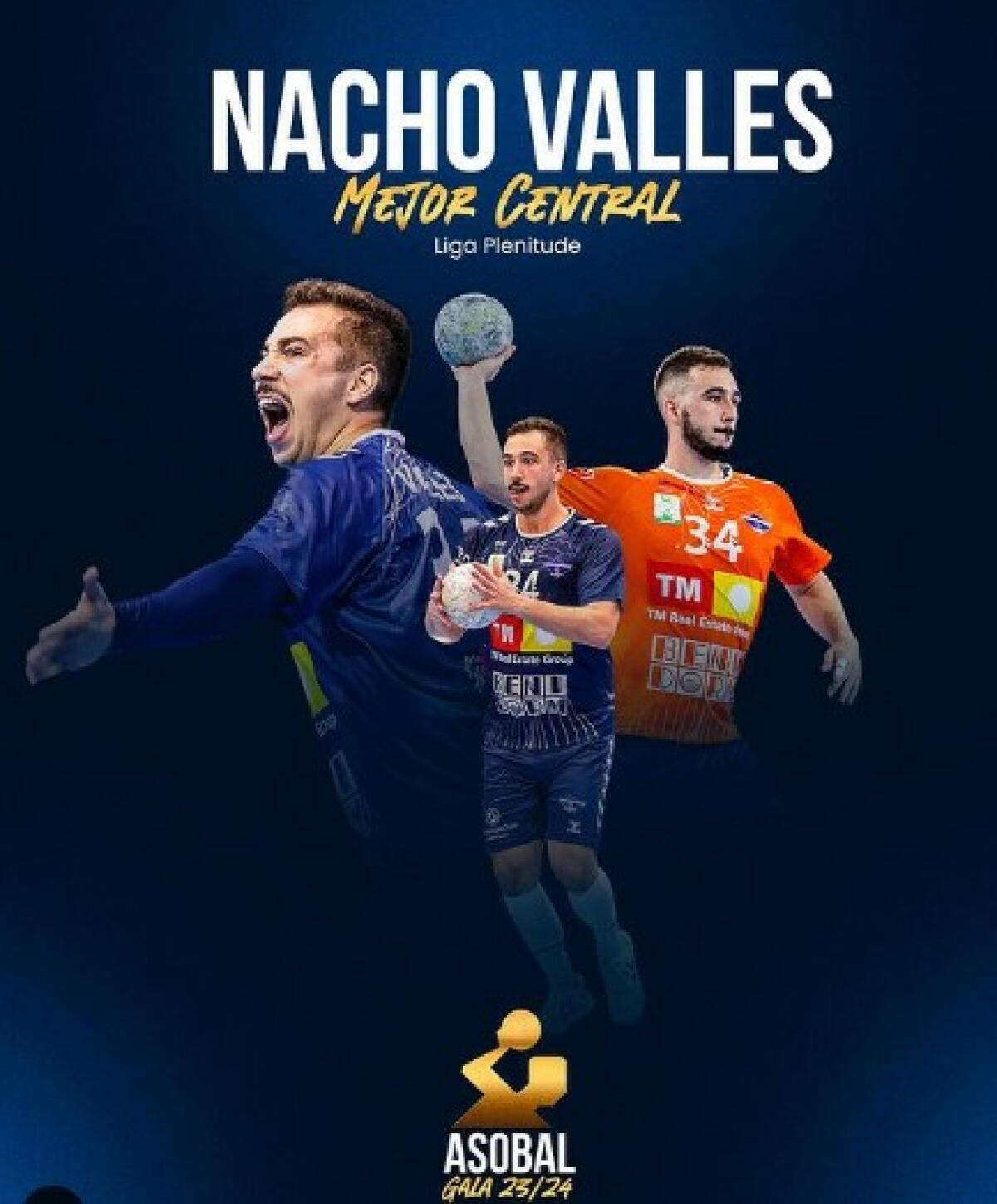 Nacho Valles mejor central de la Liga Plenitude asobal