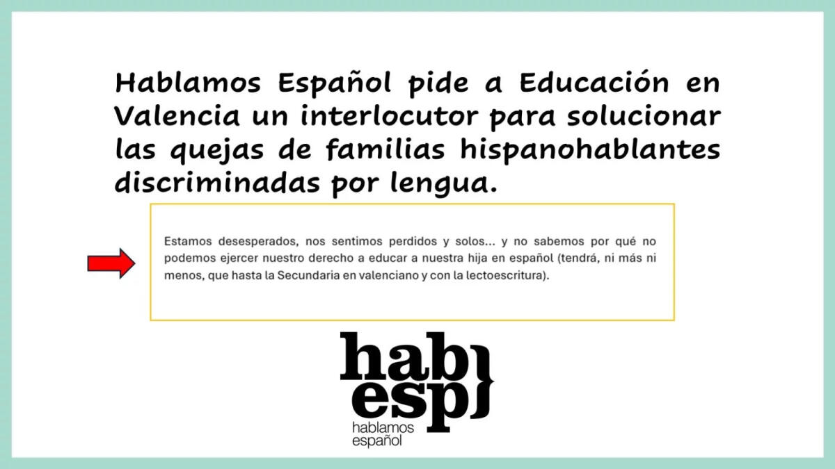 Hablamos Español presenta ante la Consejería de Educación Valenciana los casos de escolares hispanohablantes discriminados por lengua que no hemos logrado resolver