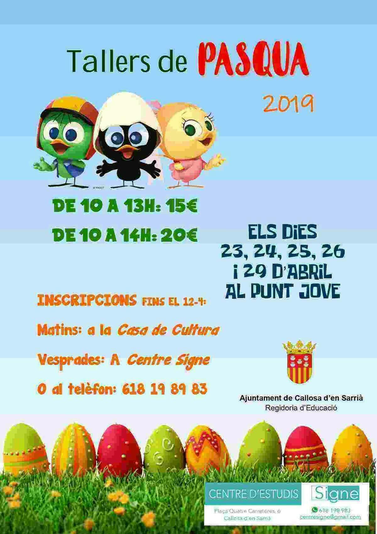  Callosa // Abierto el plazo de inscripción para los talleres infantiles de Pascua