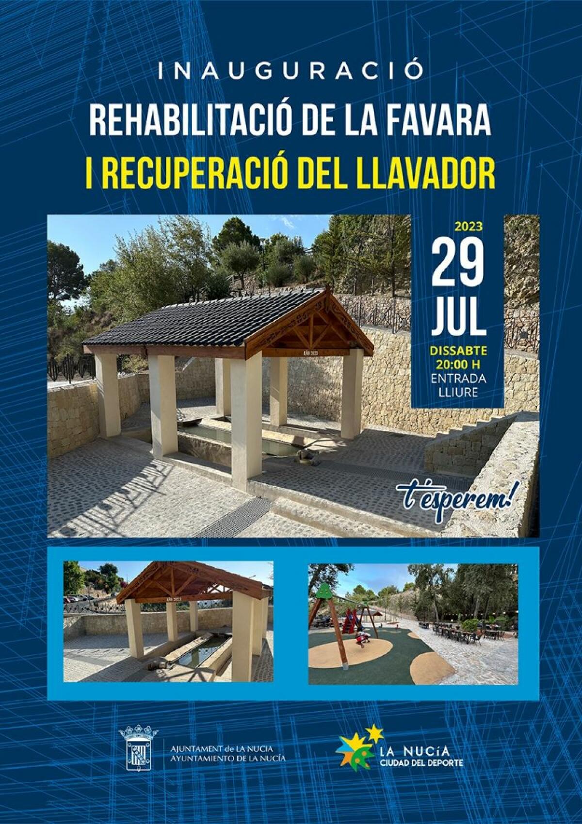 La Nucía inaugura este sábado la “Rehabilitació de la Favara i Recuperació del Llavador” 