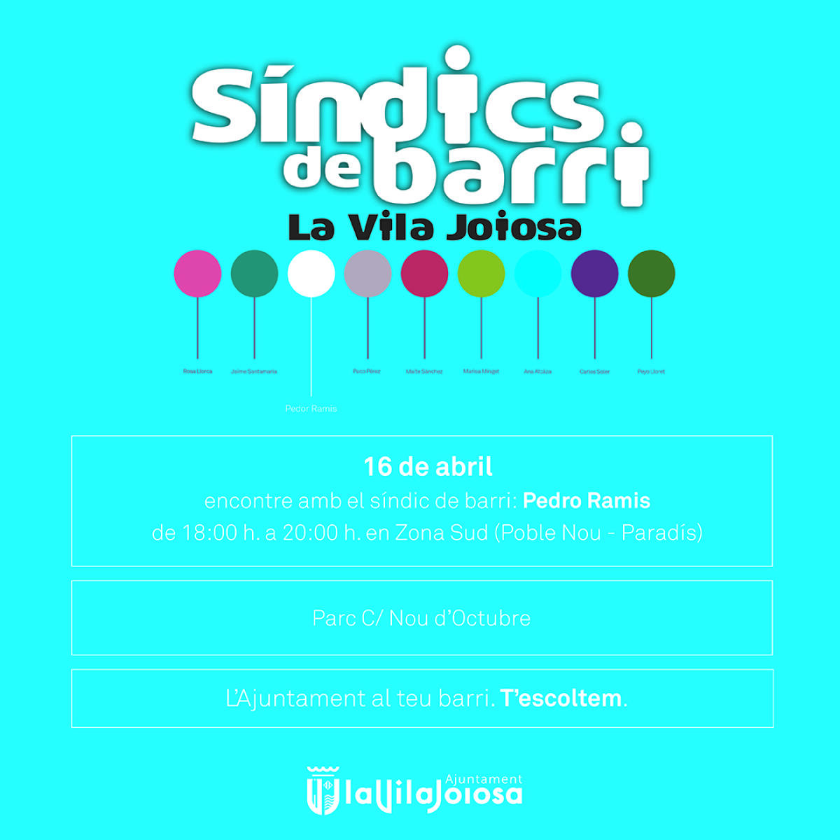 El Ayuntamiento de Villajoyosa contin&uacute;a con los encuentros de S&iacute;ndic de Barri con Pedro Ramis en Poble Nou-Parad&iacute;s