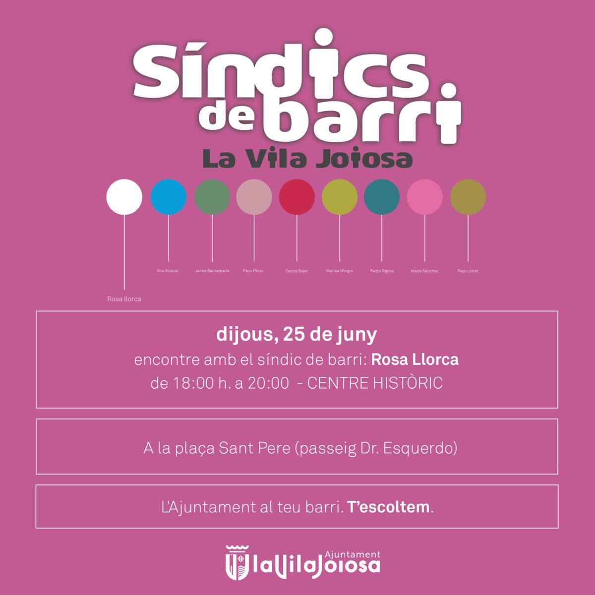 El Ayuntamiento de Villajoyosa contin&uacute;a con los encuentros de S&iacute;ndic de Barri con Rosa Llorca en la playa Centro