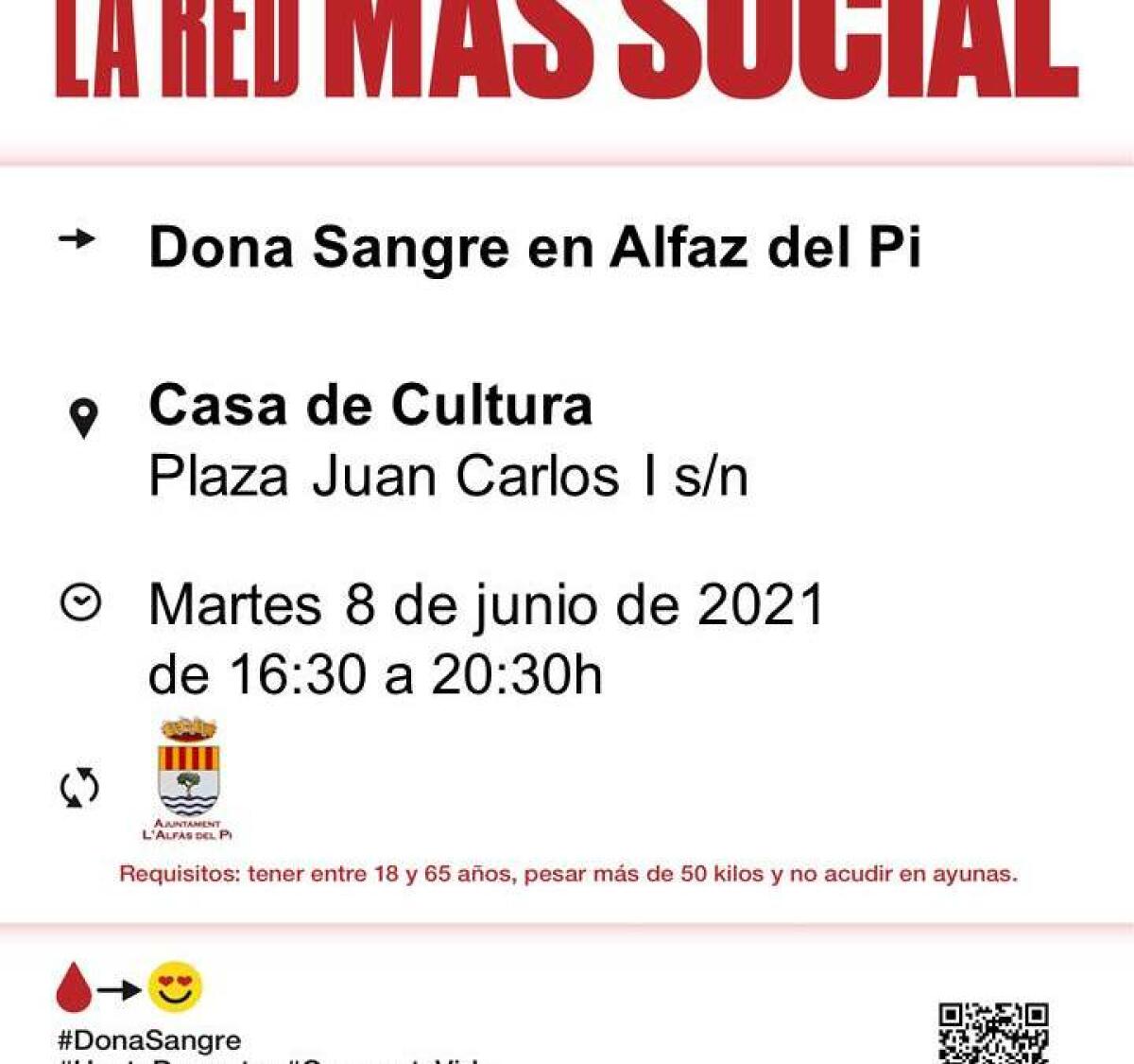 Nueva campaña de donación de sangre el martes 8 de junio en l’Alfàs