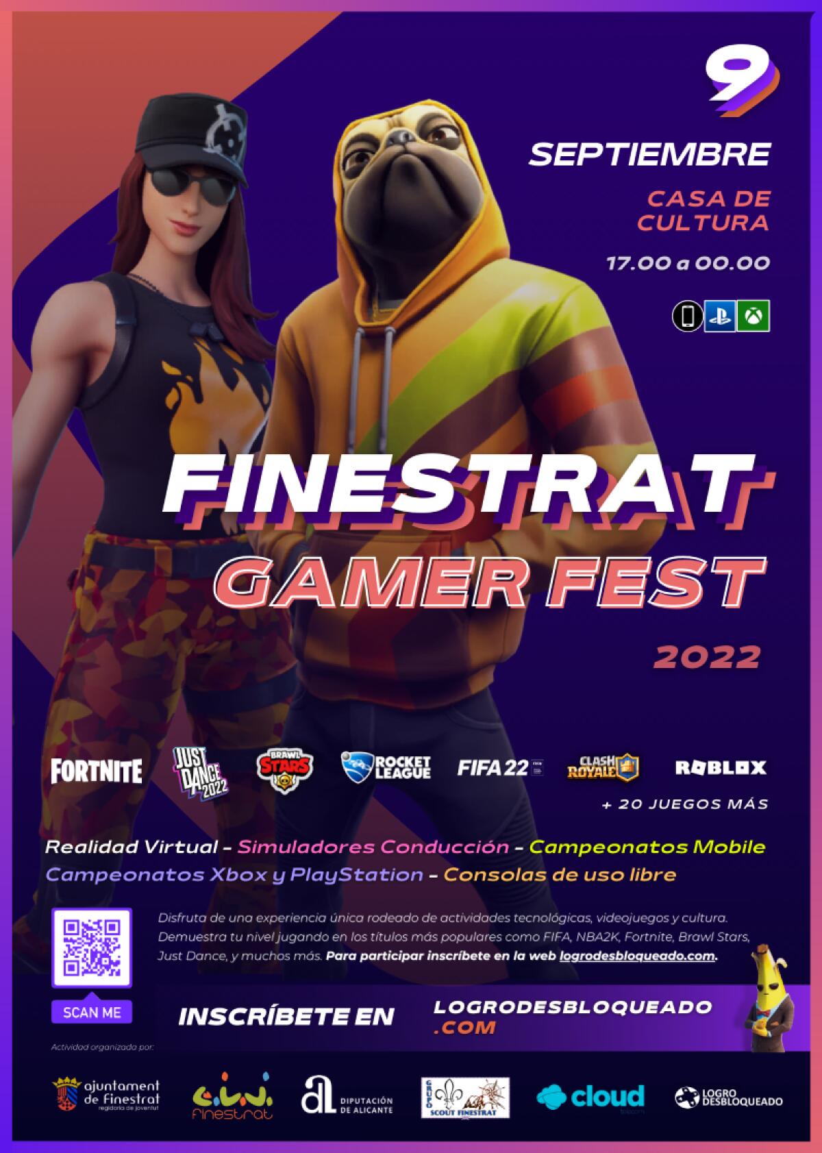 “FINESTRAT GAMERFEST” FINESTRAT SE CONVERTIRÁ EL VIERNES 9 DE SEPTIEMBRE EN “ZONA GAMER” CON UN EVENTO DE VIDEOJUEGOS PARA JÓVENES 