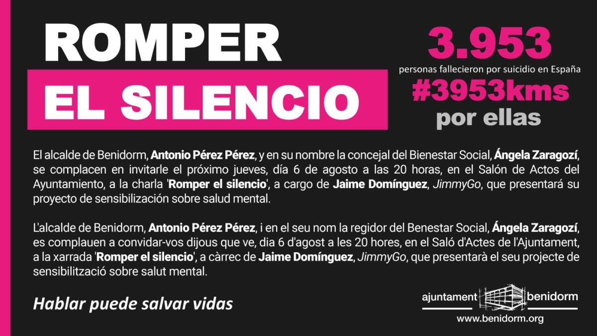 Jaime Dom&iacute;nguez, JimmyGo, llegar&aacute; este viernes a Benidorm en su reto por la salud mental y la prevenci&oacute;n del suicidio