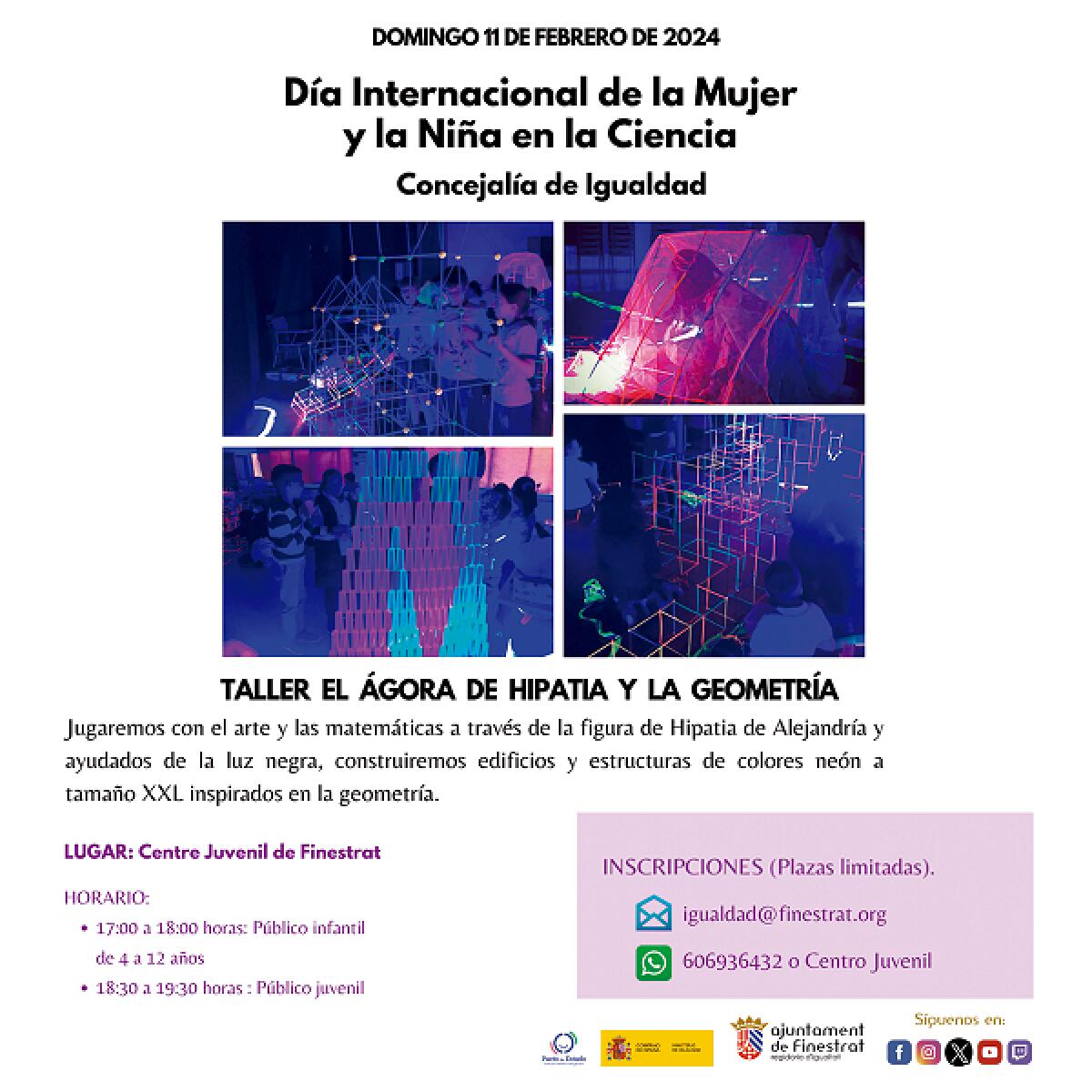 FINESTRAT CELEBRA EL DÍA DE LA MUJER Y LA NIÑA EN LA CIENCIA EL DOMINGO 11 DE FEBRERO CON EL TALLER “EL ÁGORA DE HIPATIA Y LA GEOGRAFÍA”