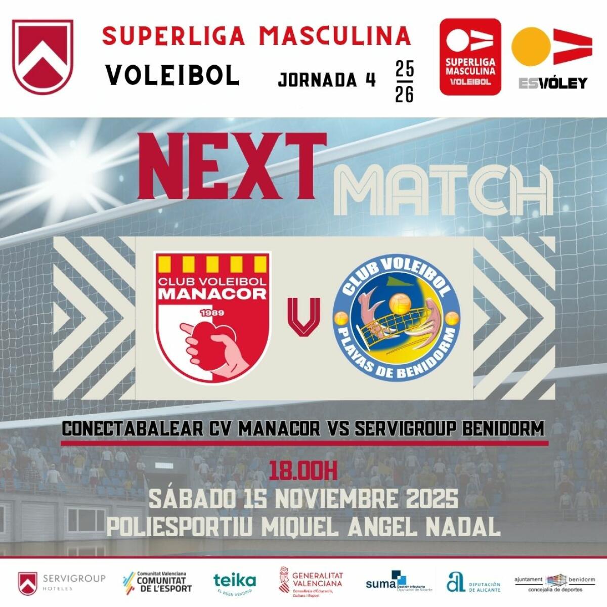 El Servigroup Benidorm afronta su primer desplazamiento liguero con ambición ante el Conectabalear CV Manacor
