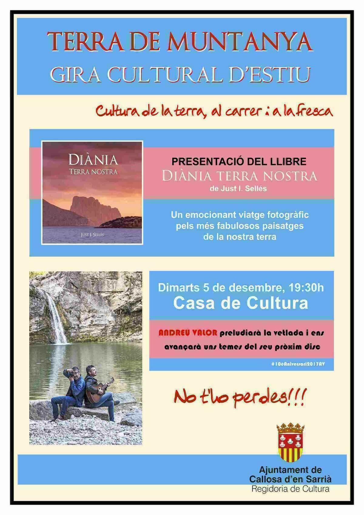 Callosa &middot; La Casa de Cultura acoge el 5 de diciembre la presentaci&oacute;n del libro &lsquo;Di&agrave;nia, terra nostra&rsquo; de Just Sell&eacute;s