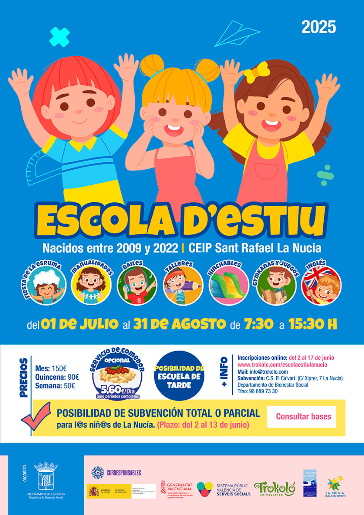 Hoy abre inscripciones L’Escola d’Estiu La Nucía 2025