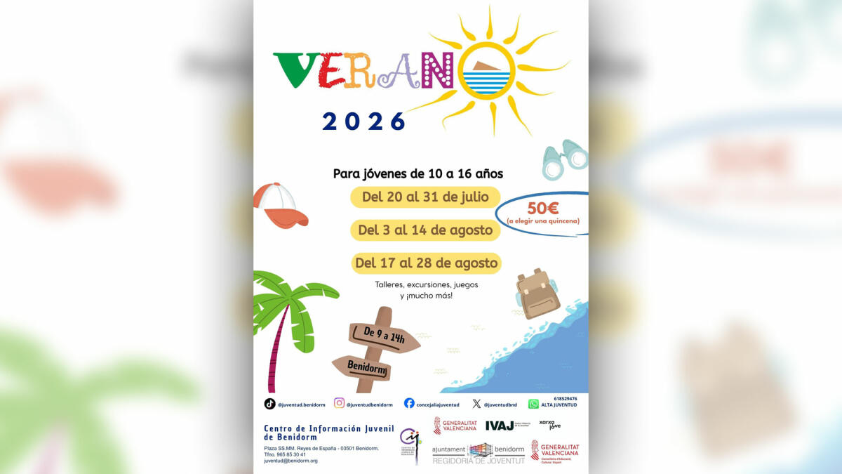 Juventud organiza el &lsquo;Programa Verano 2026&rsquo; dirigido a menores de 10 a 16 a&ntilde;os  