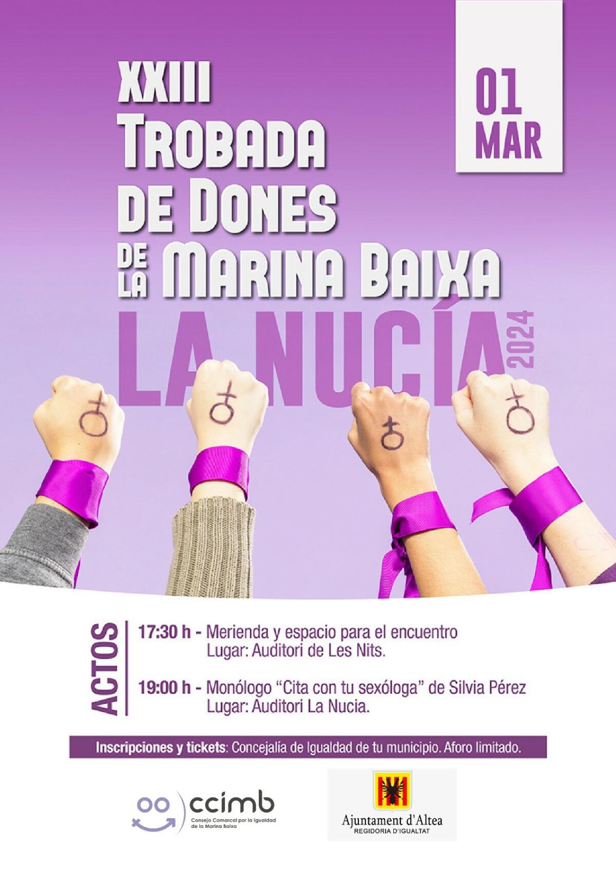 Altea participa en el XXII Encuentro de Mujeres de la Marina Baixa que se celebrará el 1 de marzo