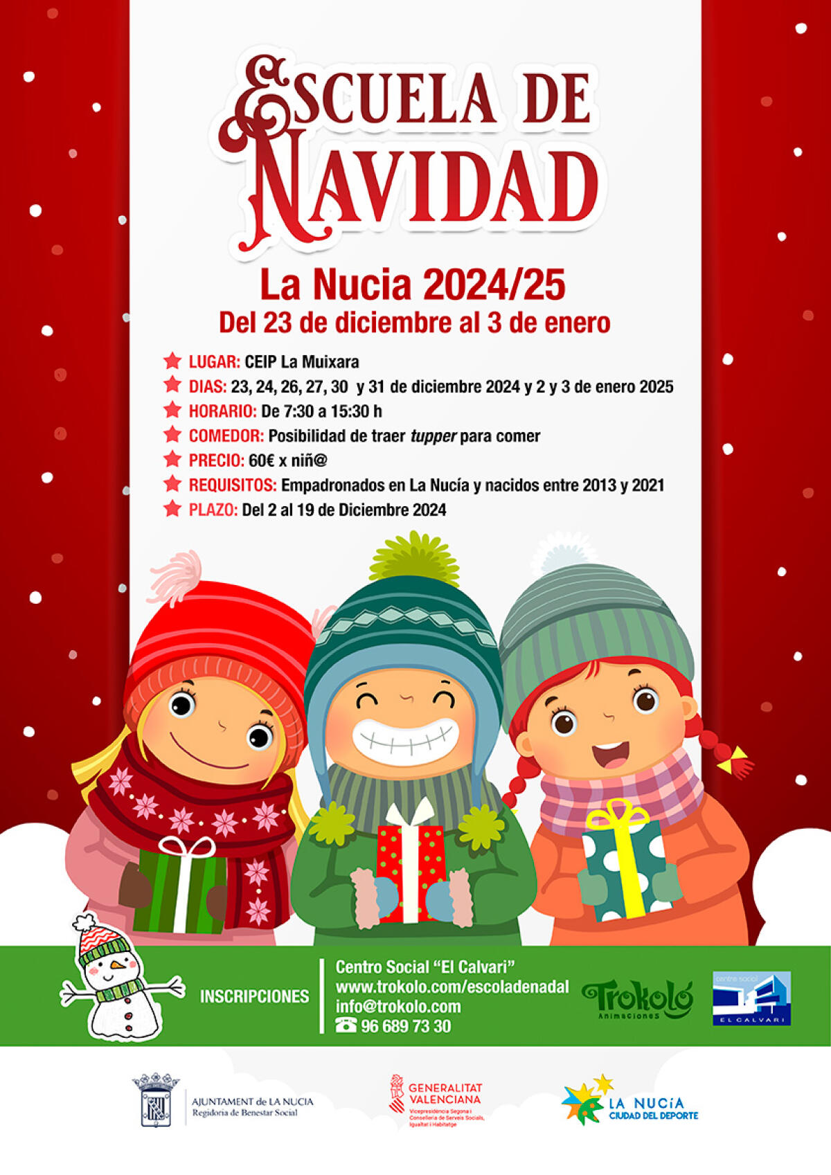 Última semana de inscripción para la XV Escuela de Navidad