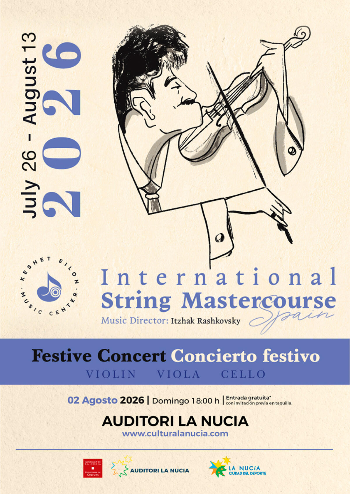 Concierto gratuito del Curso Internacional de Cuerda en l&rsquo;Auditori este domingo