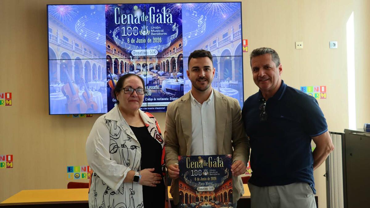 La Uni&oacute;n Musical de Benidorm celebrar&aacute; la Cena de Gala de su centenario el 6 de junio