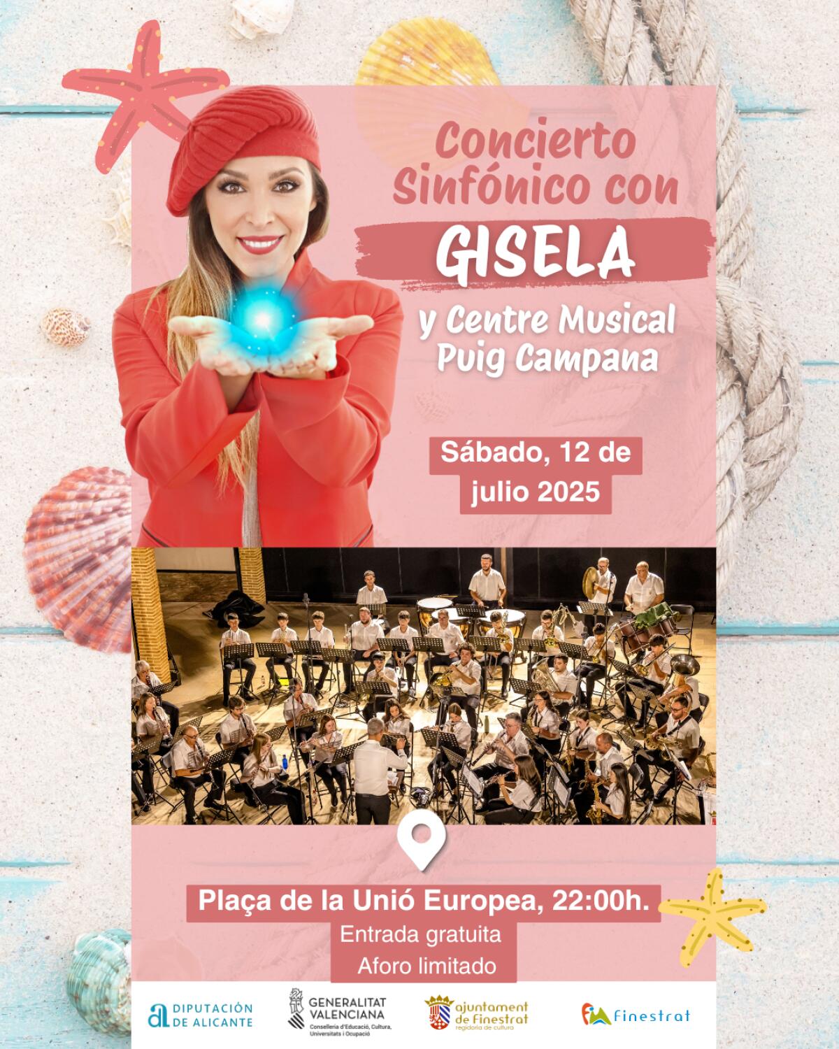 CONCIERTO SINFÓNICO CON GISELA Y EL CENTRO MUSICAL PUIG CAMPANA DE FINESTRAT 