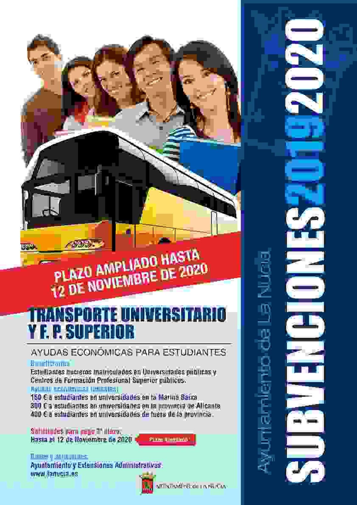 Hoy termina el plazo para la subvención del Transporte Universitario