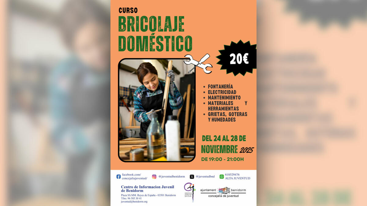 Juventud organiza en noviembre un curso de bricolaje doméstico