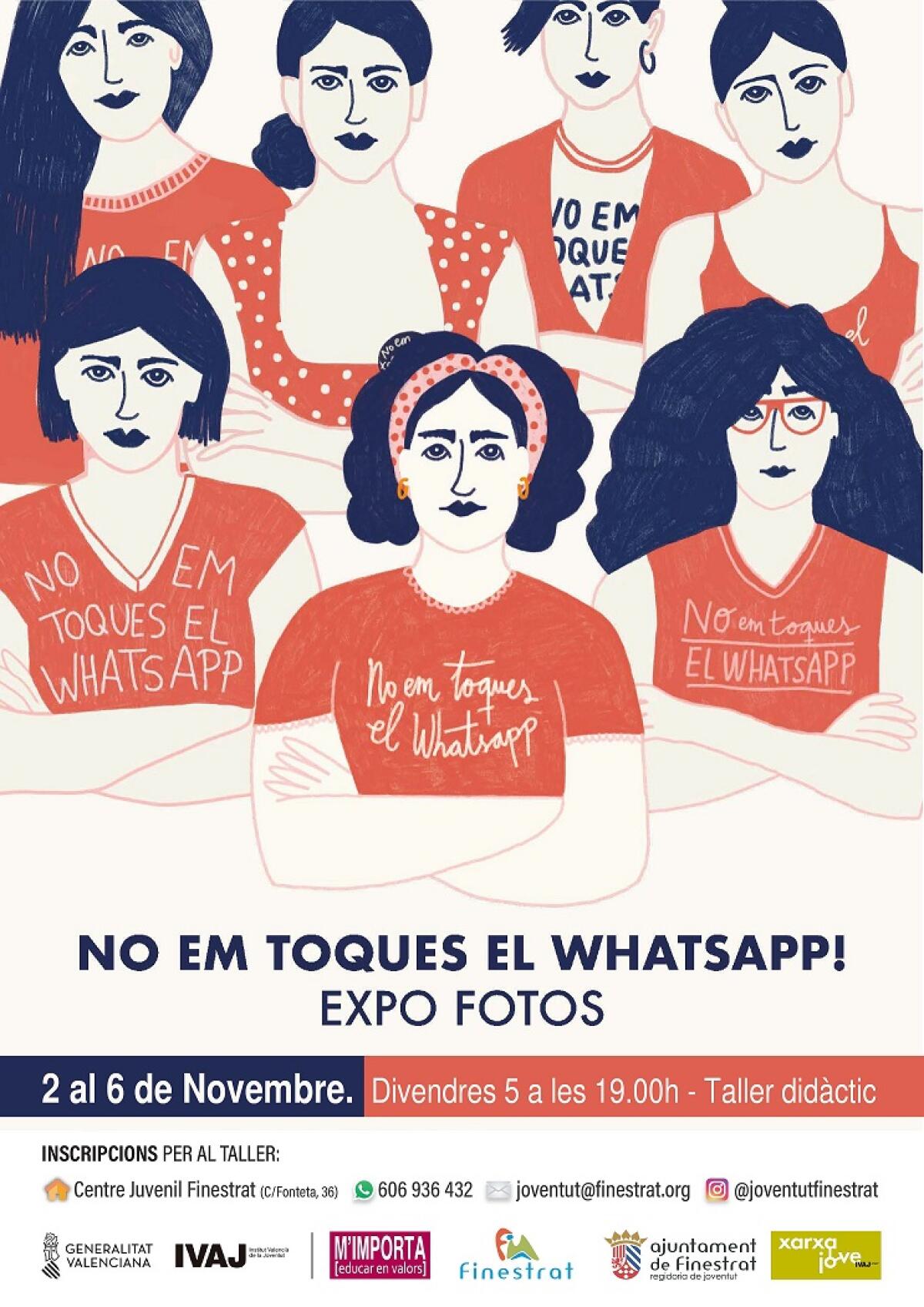 LA EXPOSICIÓN FOTOGRÁFICA #NOEMTOQUESELWHATSAPP DEL IVAJ ESTARÁ EN EL CENTRE JUVENIL FINESTRAT DEL 2 AL 6 DE NOVIEMBRE