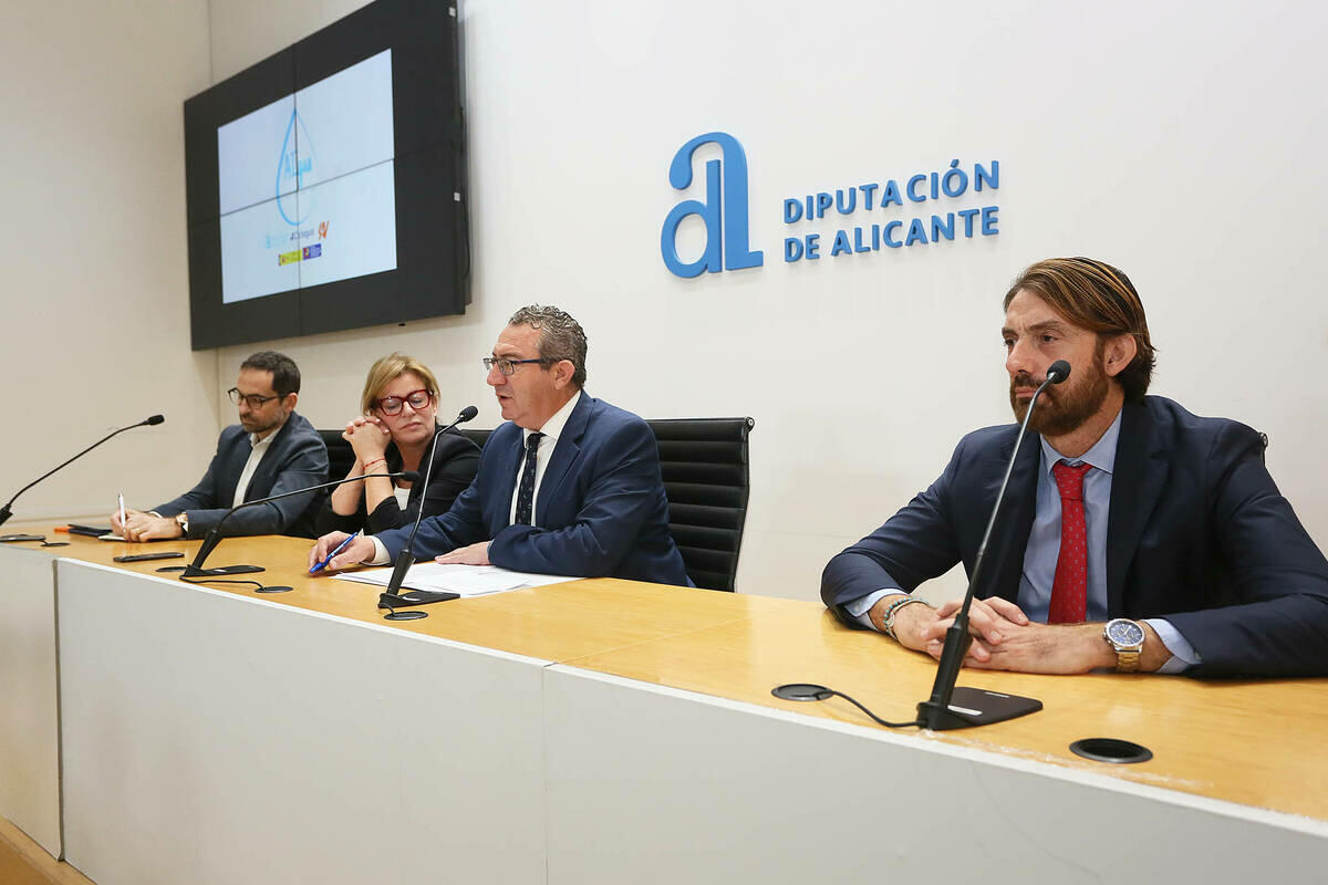 Un proyecto de digitalización del ciclo del agua liderado por la Diputación de Alicante traerá 8,2 millones de euros de los PERTE a los municipios de la provincia 