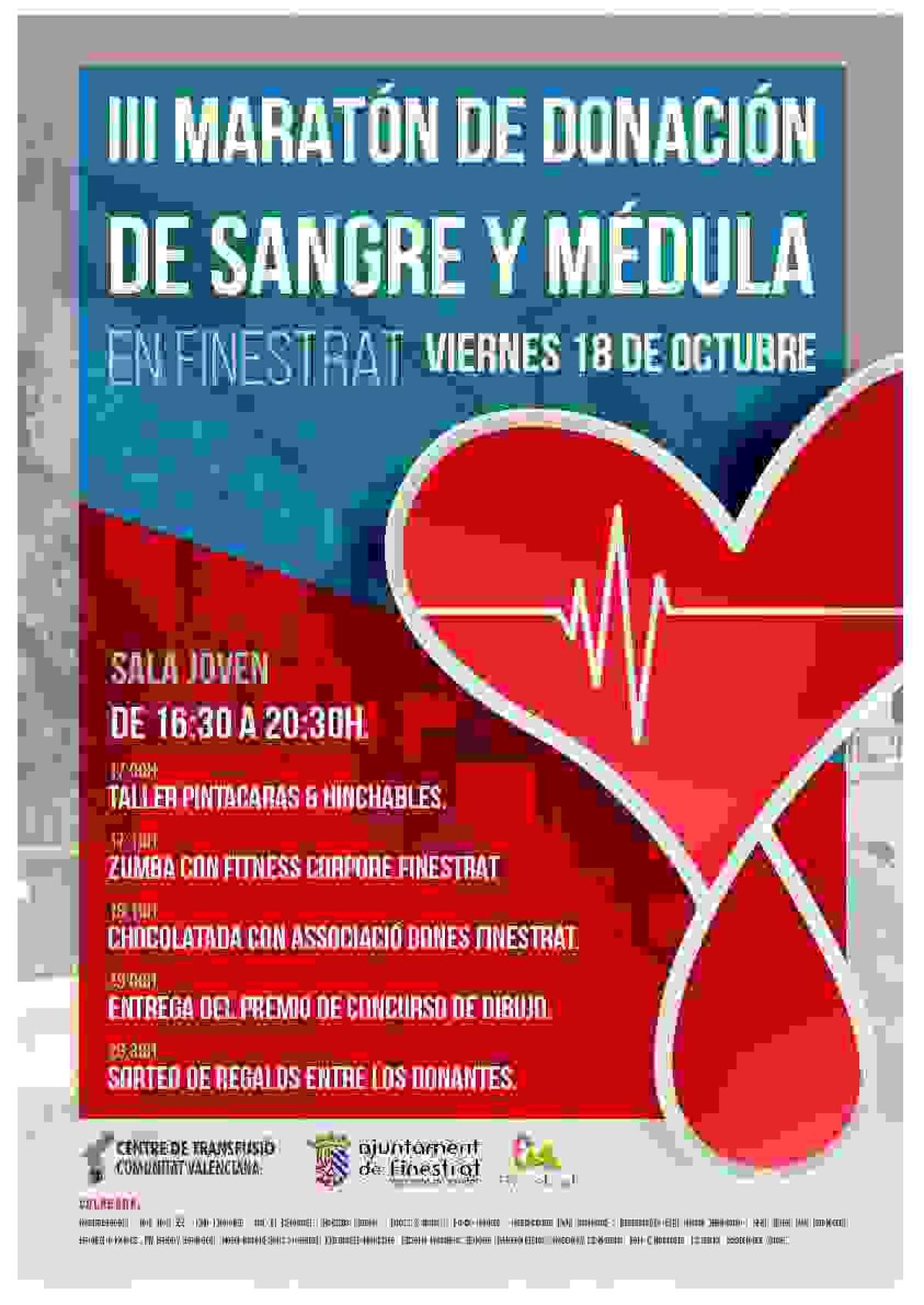 Finestrat acoge hoy la III Maratón de donación de sangre y médula con un completo programa de animación para todos