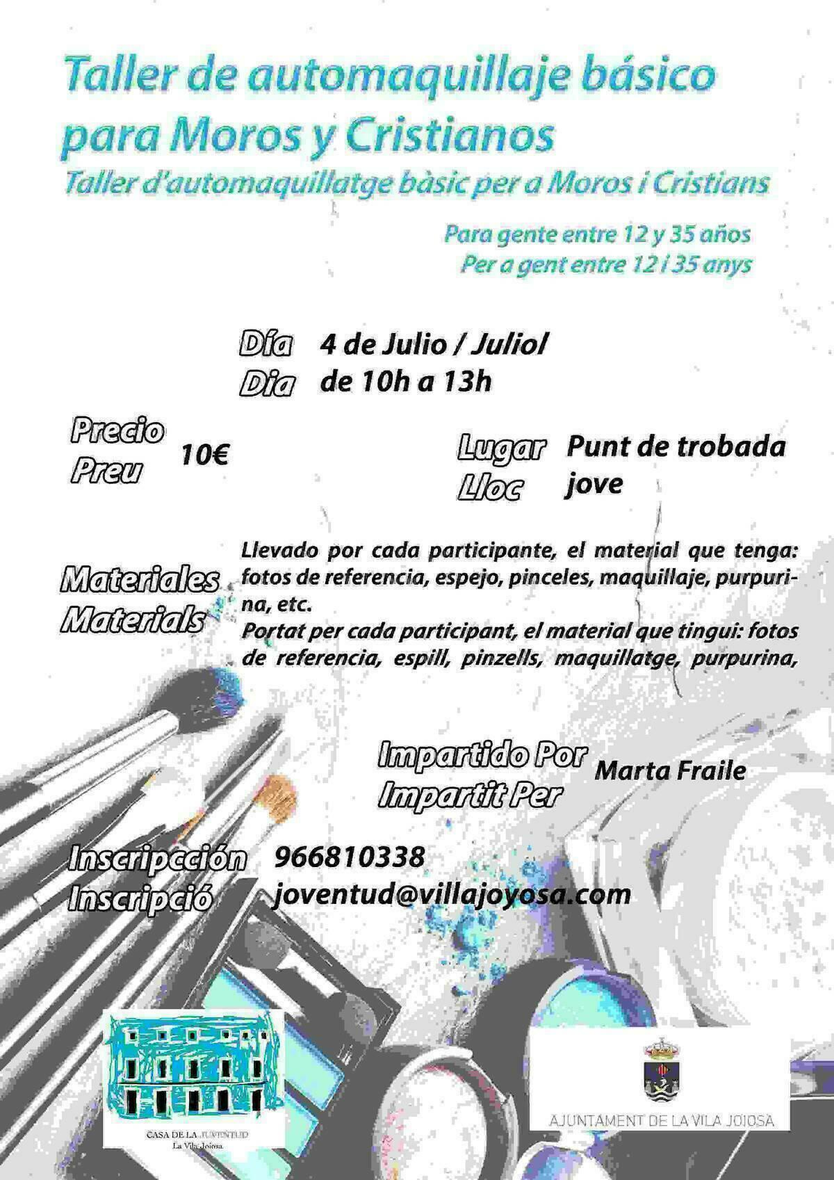 La Vila &middot; La Casa de la Juventud organiza un curso de automaquillaje para las fiestas de Moros y Cristianos