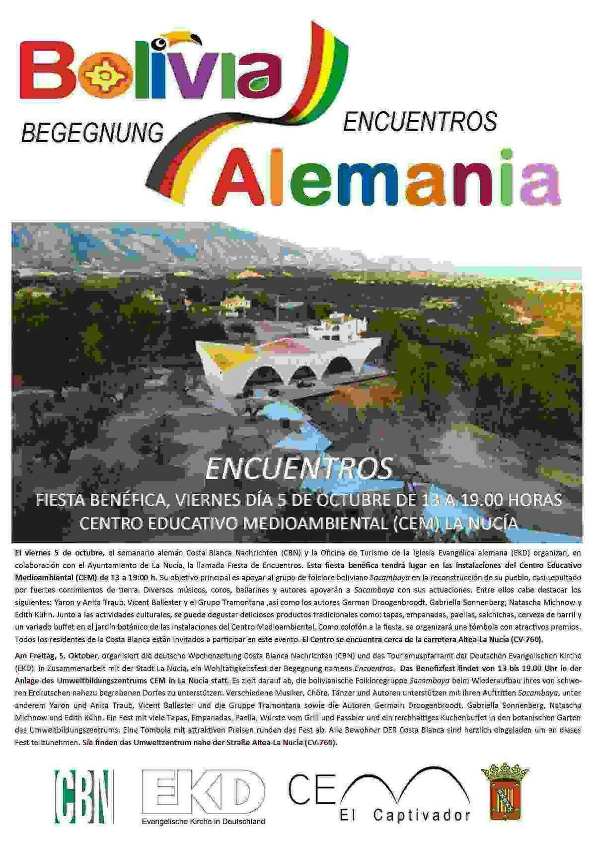 La Nucía · Mañana “Fiesta Solidaria” con Bolivia en el CEM Captivador