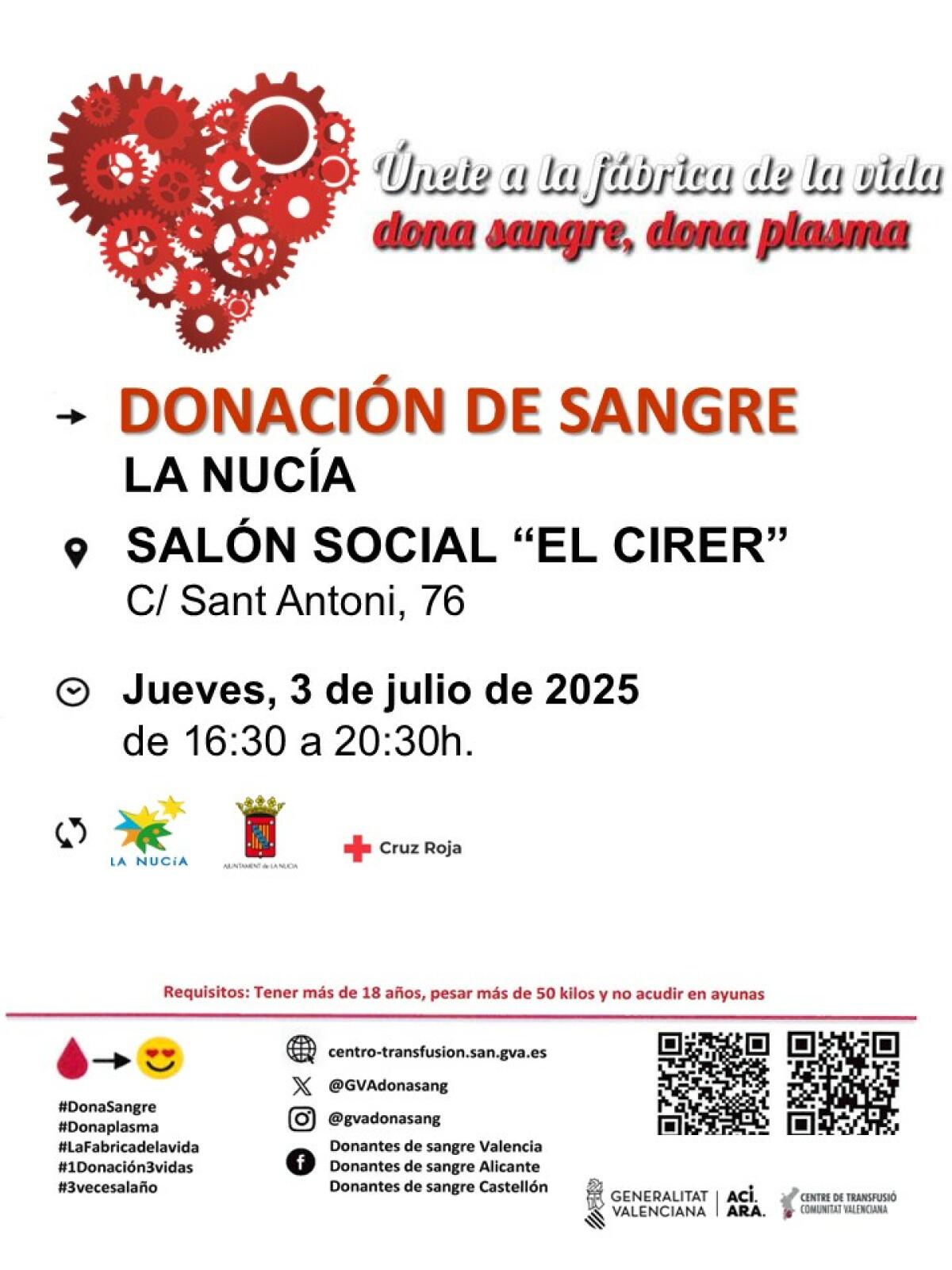 Este jueves séptima donación de sangre de 2025 en el Cirer