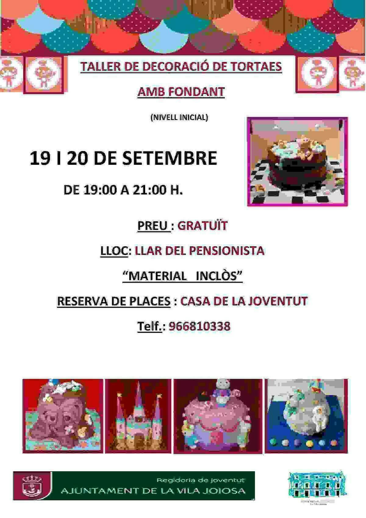La Vila &middot; La concejal&iacute;a de Juventud organiza un taller de decoraci&oacute;n de tartas con fondant 