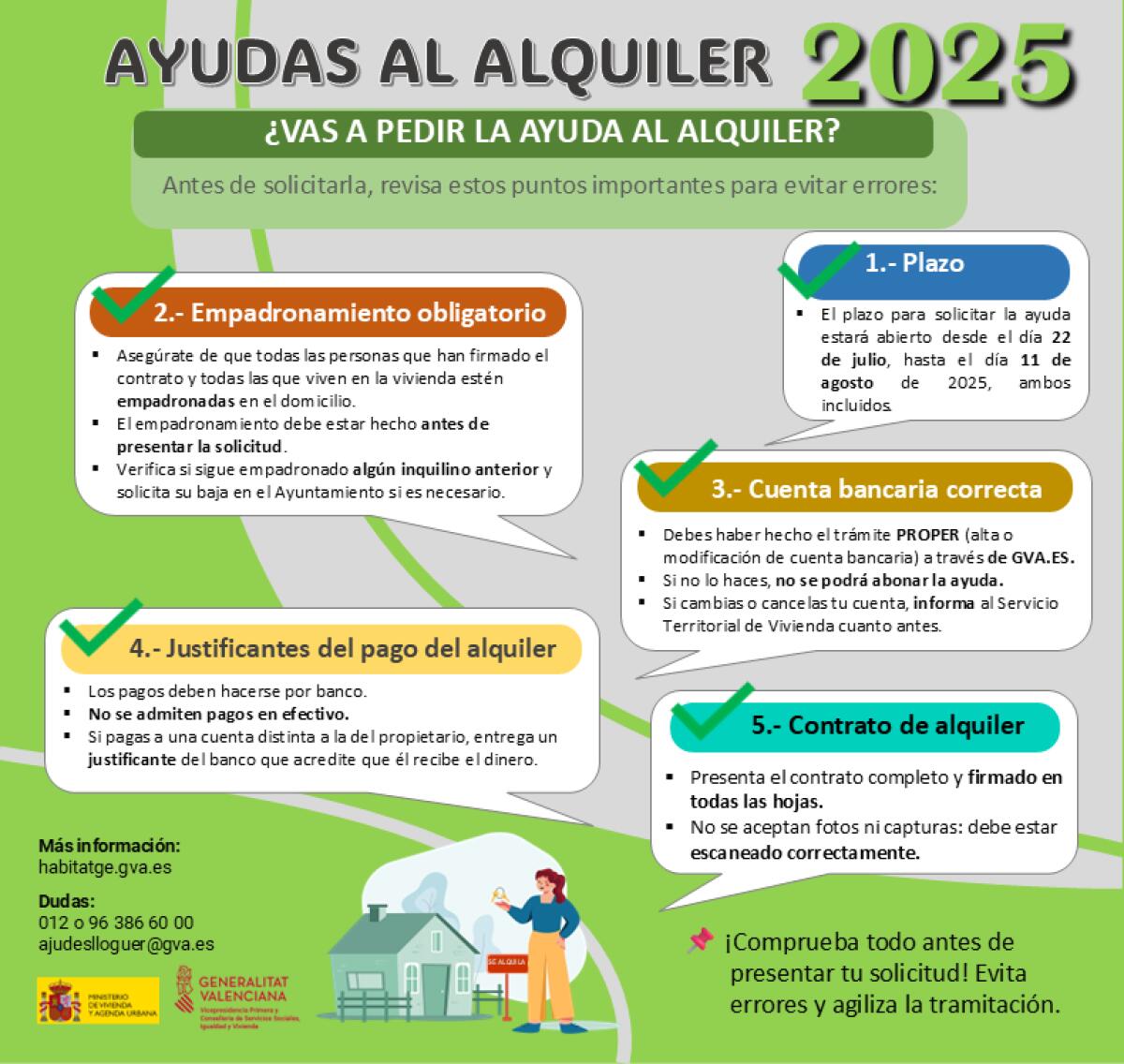 La convocatoria de ayudas al Alquiler de Vivienda 2025 finaliza el 11 de agosto