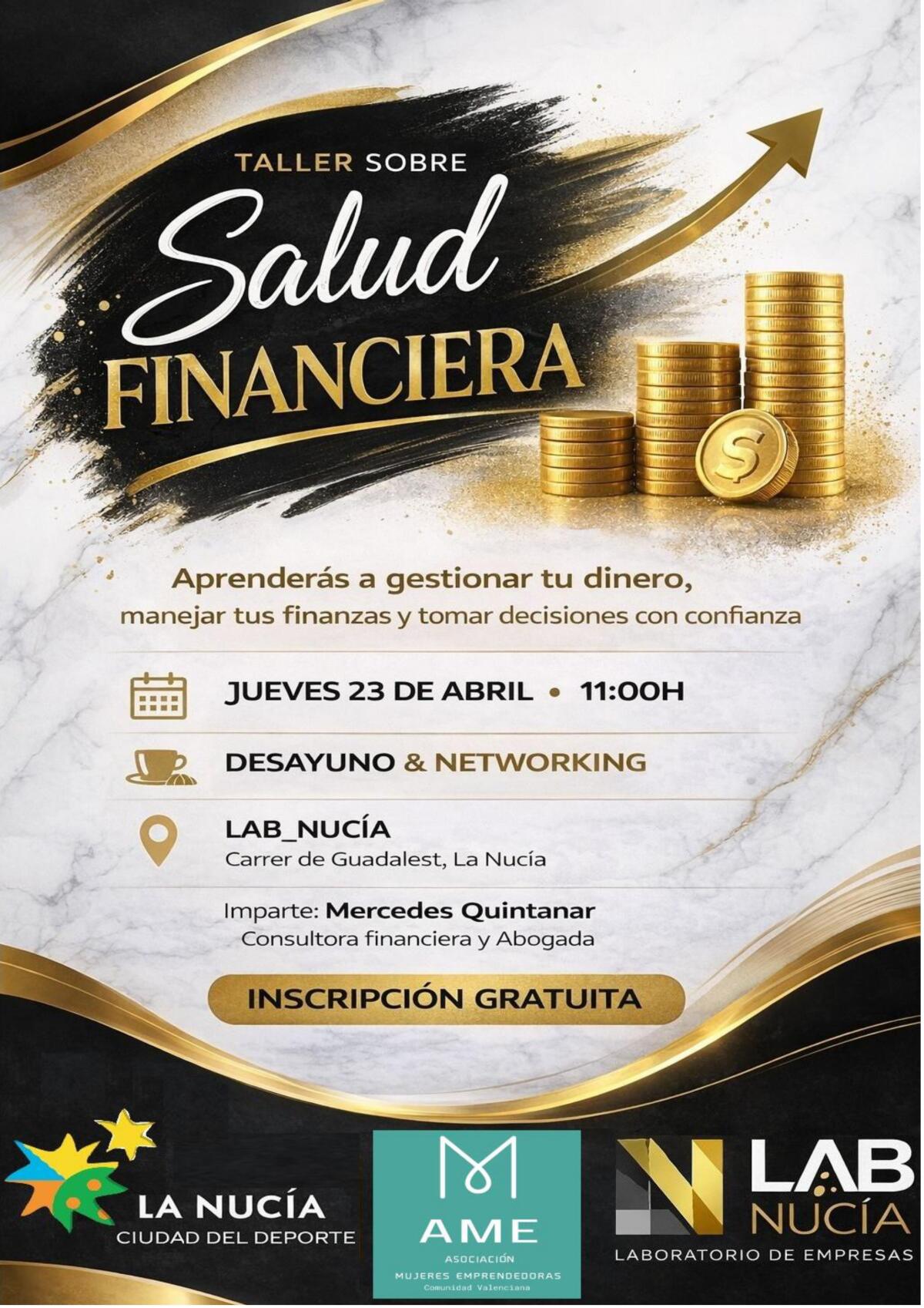 Lab_Nucia organiza un taller gratuito de &ldquo;Salud Financiera&rdquo; 