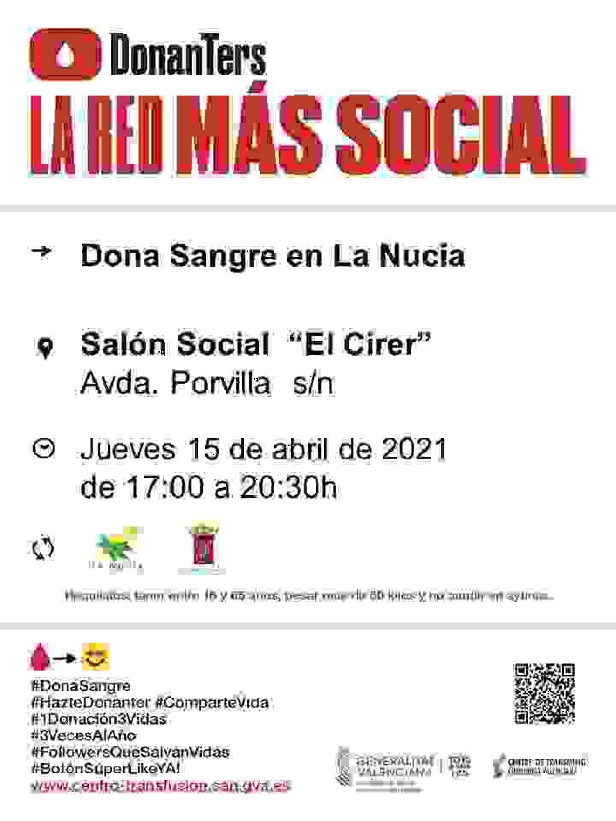 Donación de Sangre en el Cirer el próximo jueves 15 de abril