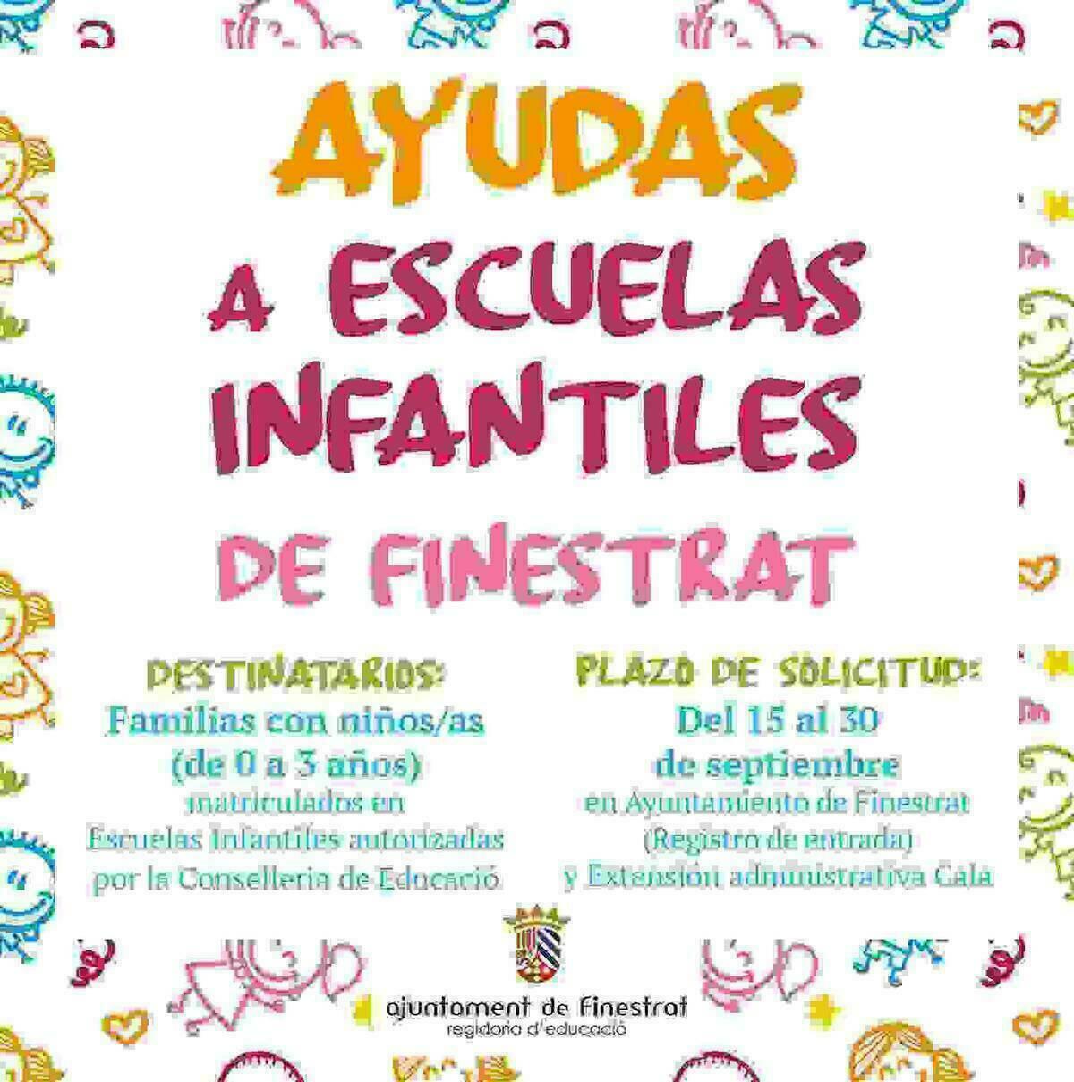 Ma&ntilde;ana empieza el plazo de solicitud de ayudas para las escuelas infantiles de Finestrat