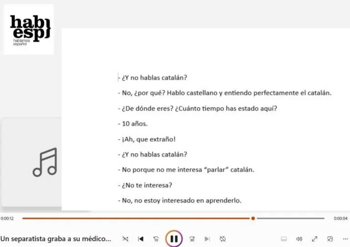 Plataforma Per la Llengua difunde una conversación entre médico y paciente