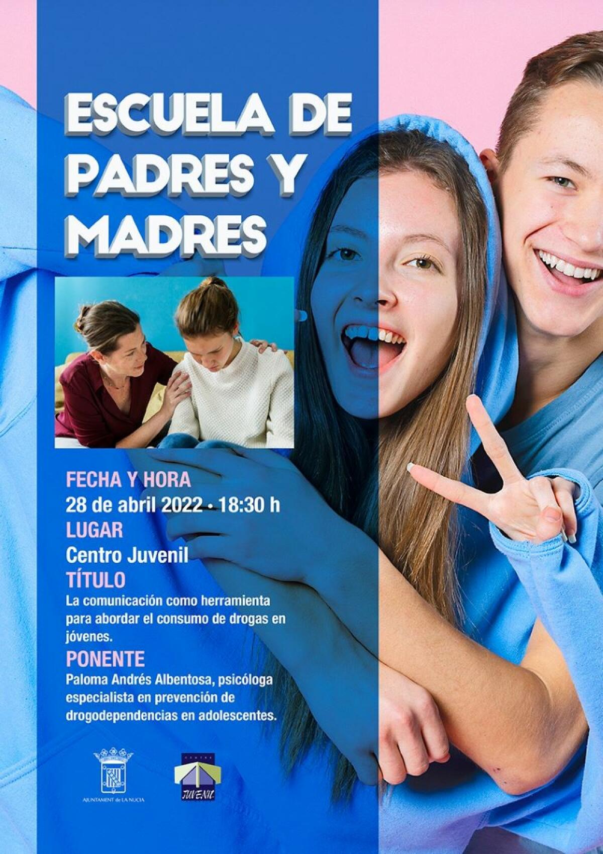 “Cómo hablar de drogas con jóvenes” en la Escuela de Padres y Madres