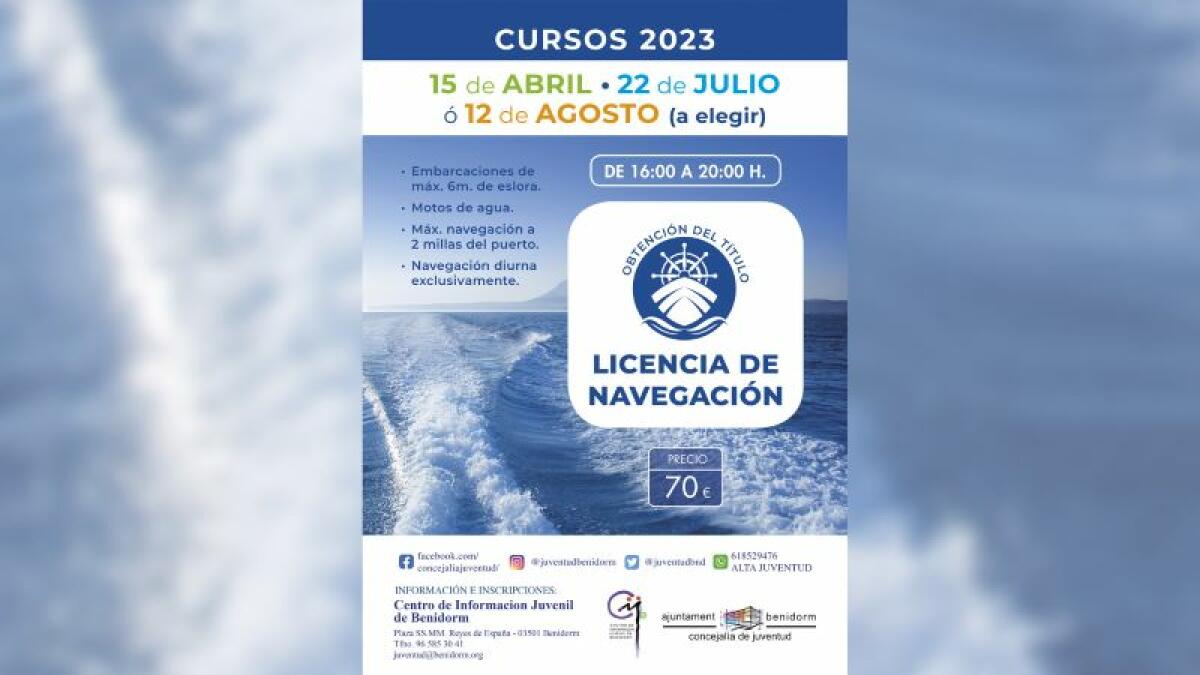 Juventud organiza tres cursos para obtener la licencia de navegación y motos acuáticas 