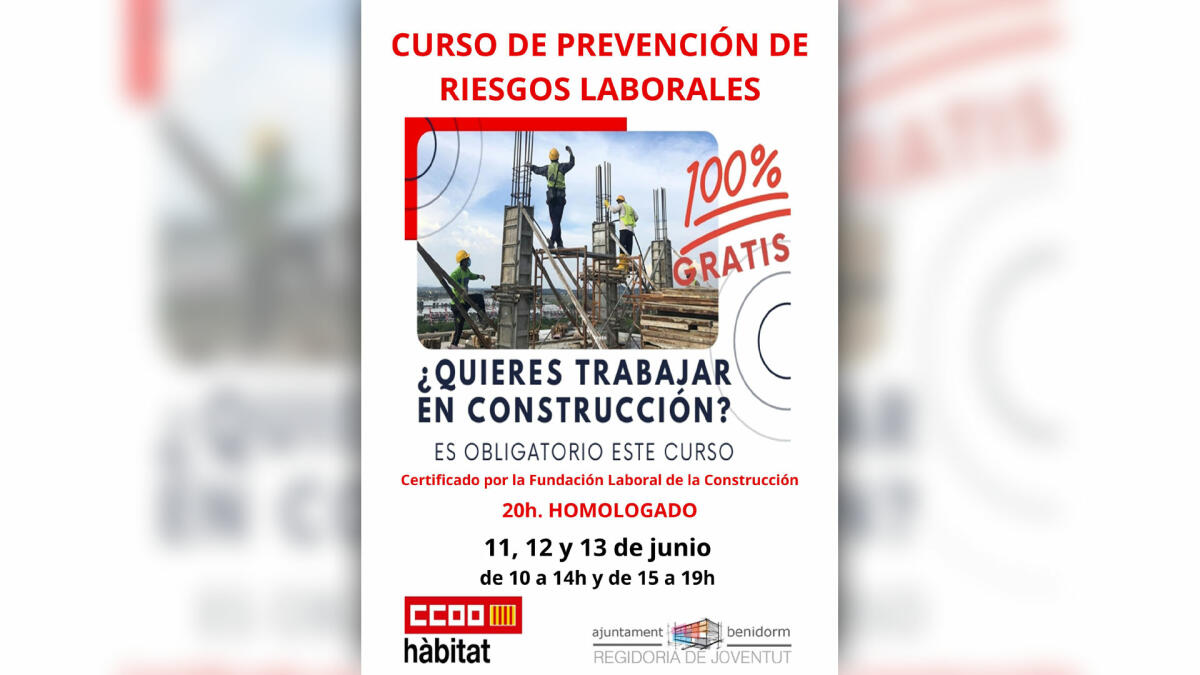 Juventud organiza un curso de Prevención de Riesgos Laborales 