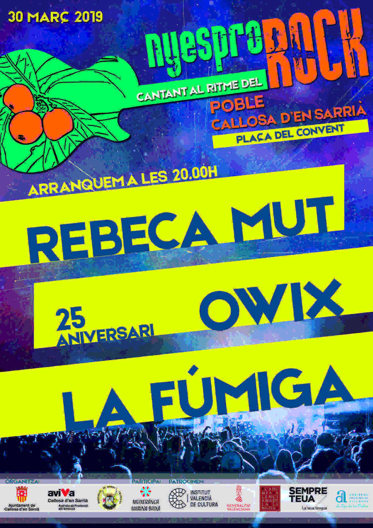  Este sábado disfruta de la mejor música en valenciano en el Nyespro Rock de Callosa d’en Sarria