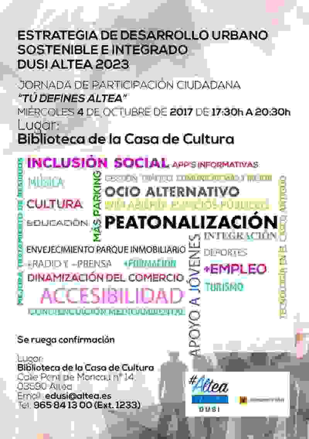 Altea &middot; El equipo de gobierno convoca una jornada de participaci&oacute;n para que los alteanos decidan el futuro de su pueblo