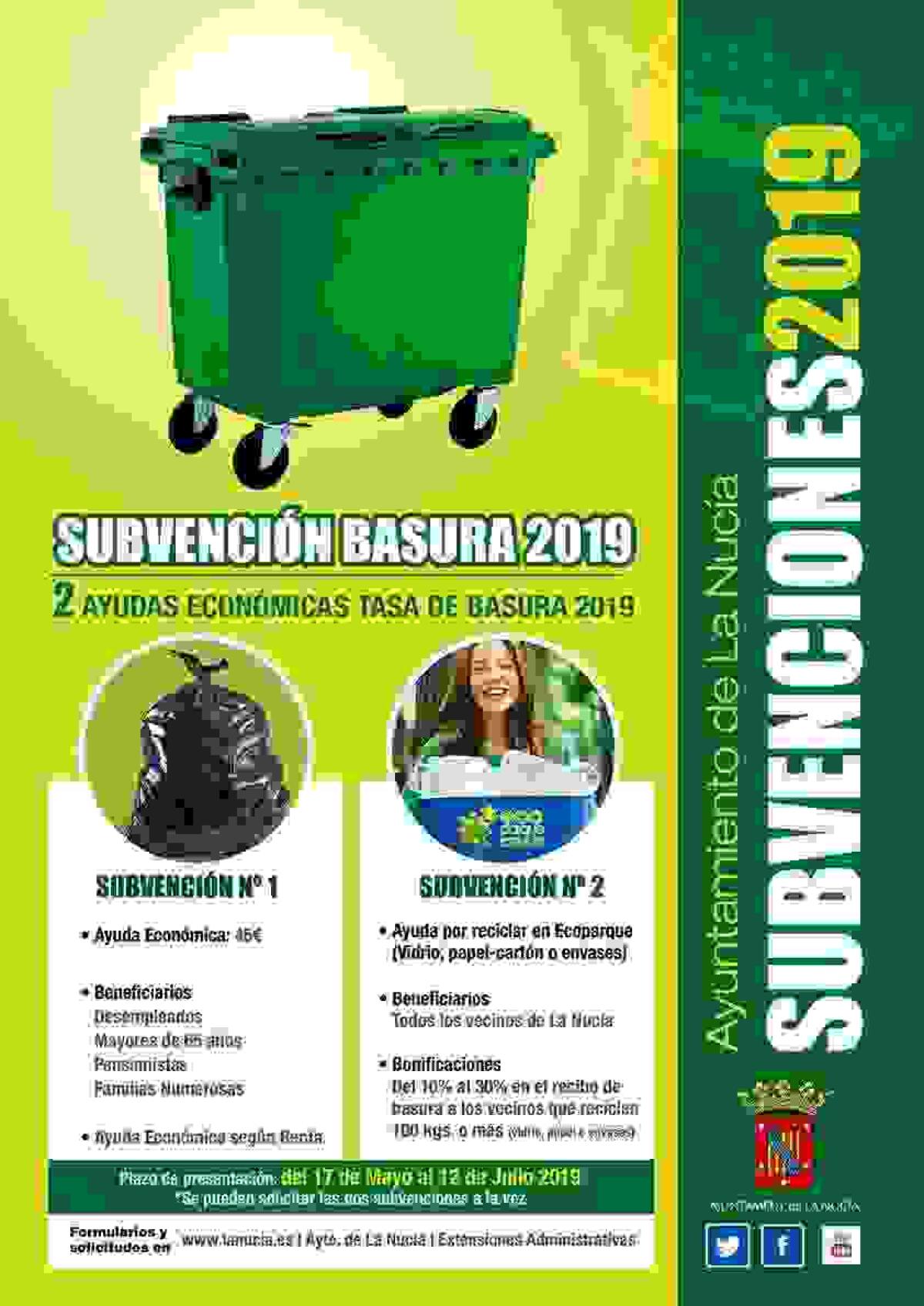 La Nucía // La Subvención de la Basura abre hoy el plazo de solicitudes