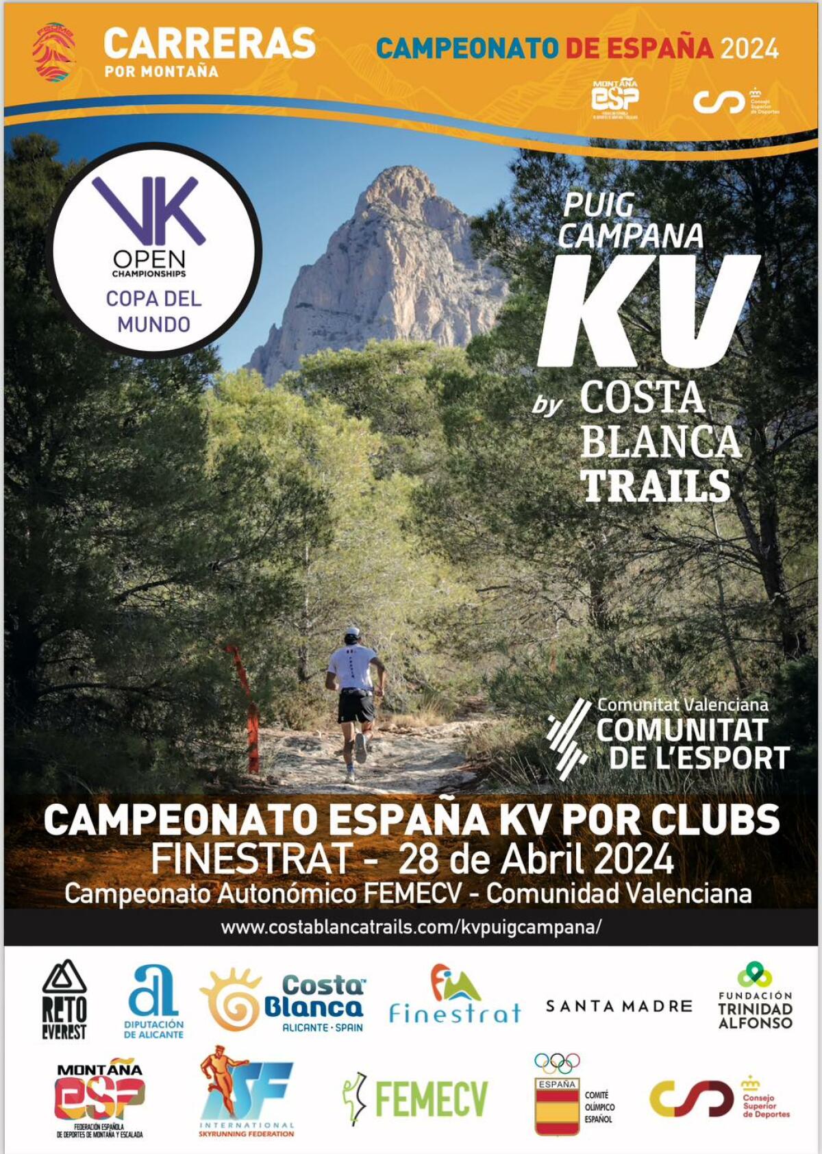 CUENTA ATRÁS PARA EL 15º KILÓMETRO VERTICAL PUIG CAMPANA QUE SE CELEBRA EN FINESTRAT EL DOMINGO 28 DE ABRIL