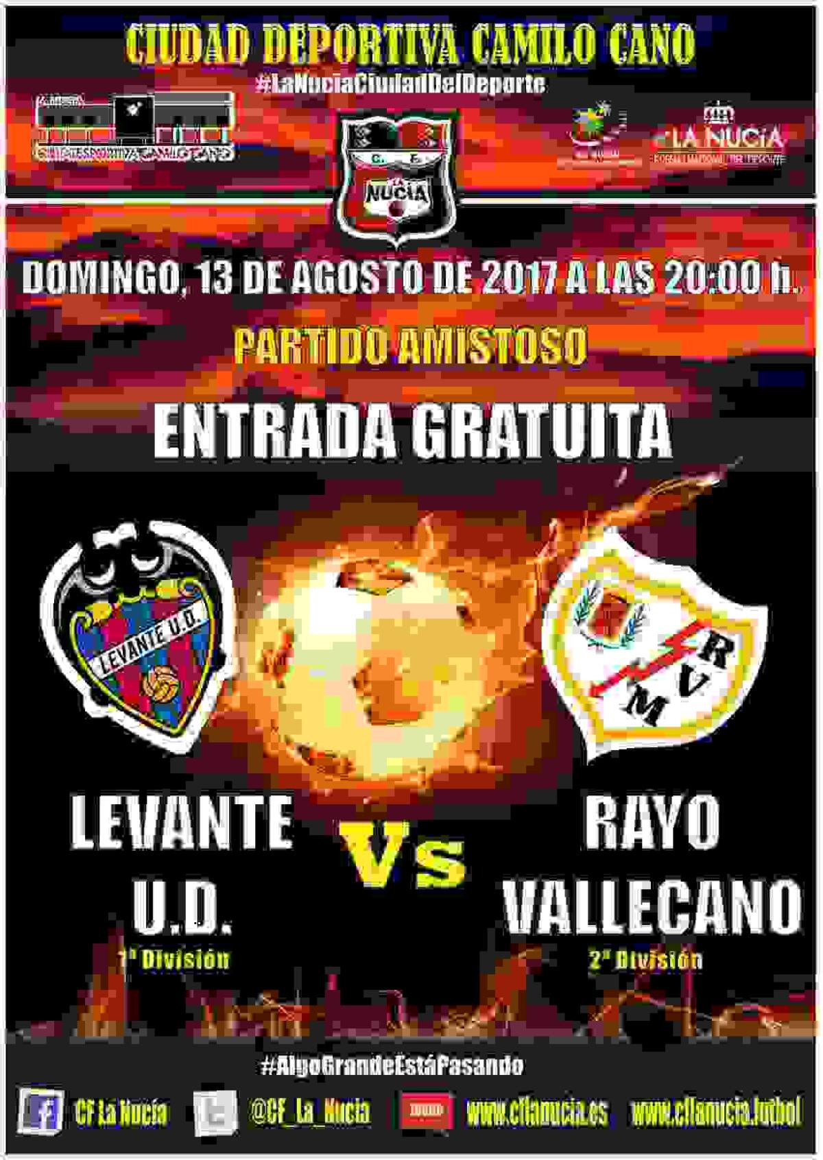 F&uacute;tbol de Primera gratis con el Levante U.D. vs. Rayo Vallecano en La Nuc&iacute;a
