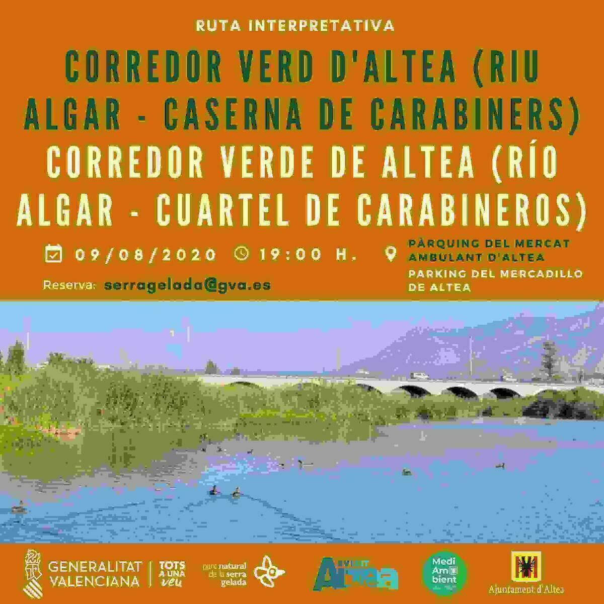 El Parque Natural Serra Gelada y las concejal&iacute;as de Turismo y Medio Ambiente organizan una  ruta por el Corredor Verde de Altea