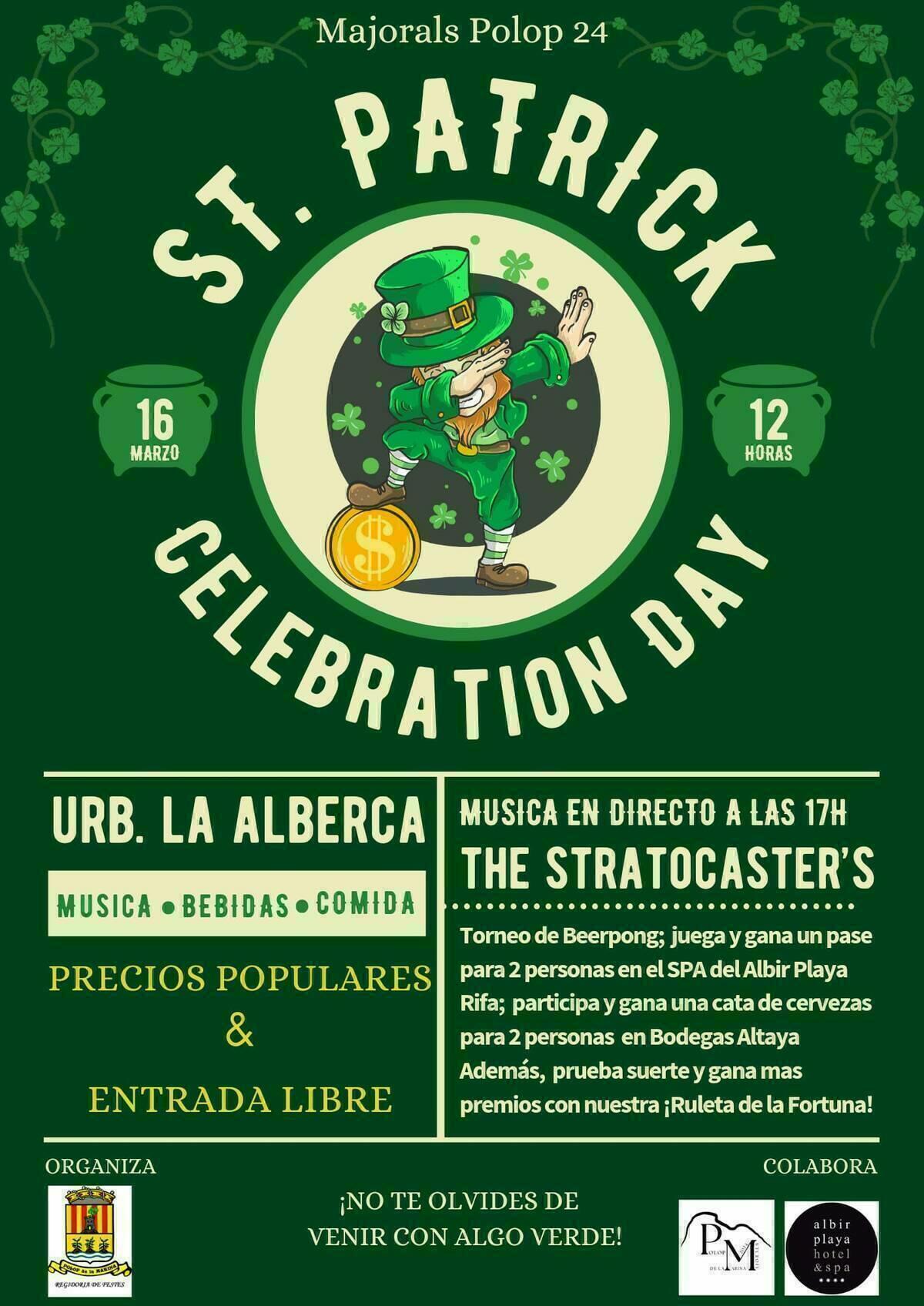 Los Mayorales de Polop y la Concejalía de Fiestas organizan ST. PATRICK EN LA ALBERCA!