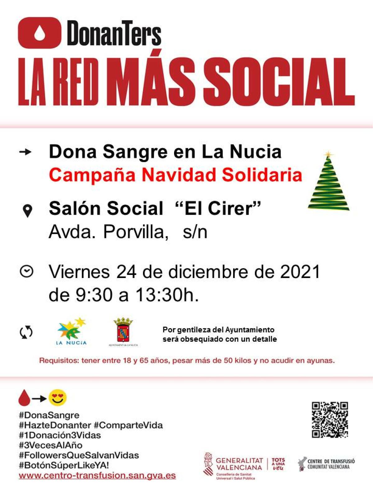 Donación de sangre extraordinaria en Nochebuena  