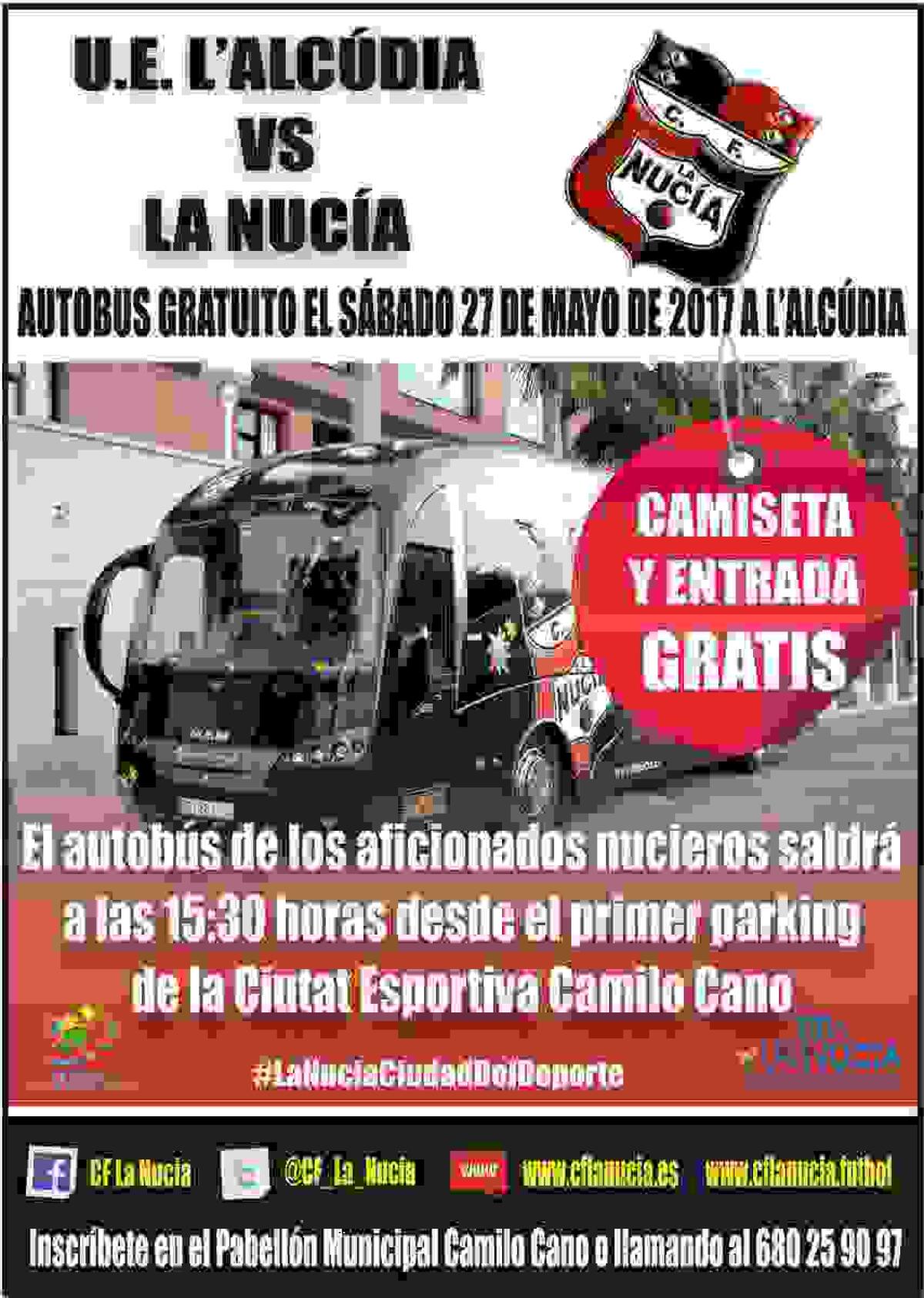 El C.F. La Nuc&iacute;a fleta un autob&uacute;s gratuito para el playoff en L&rsquo;Alc&uacute;dia