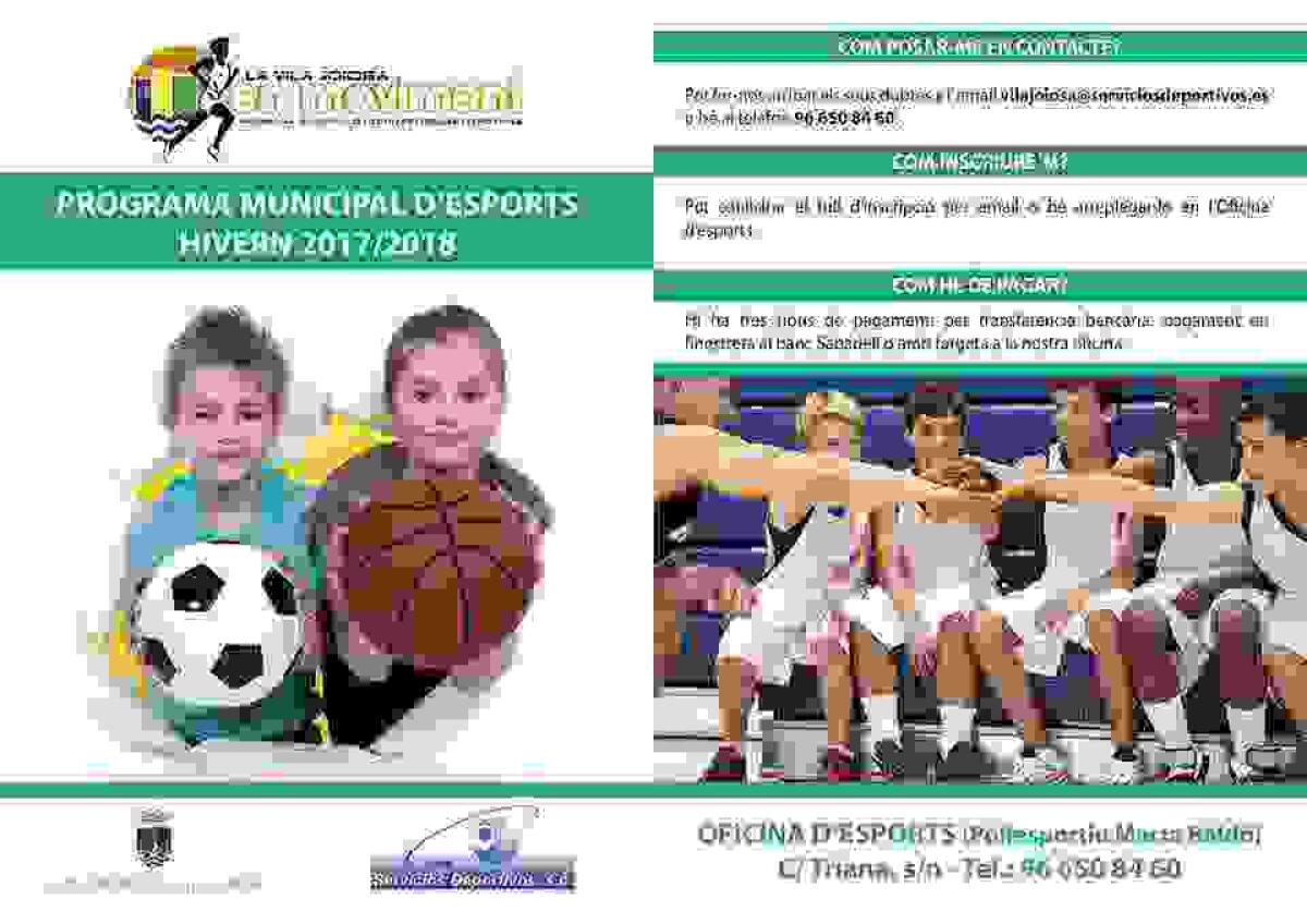 La Vila &middot; Se abre el plazo de inscripci&oacute;n al Programa Municipal de Deportes de invierno 