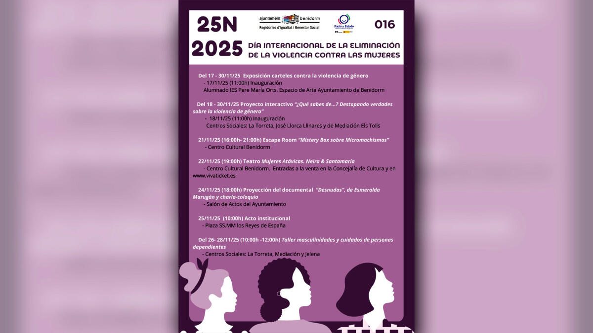 Igualdad programa actividades formativas, lúdicas y culturales para concienciar contra la violencia machista