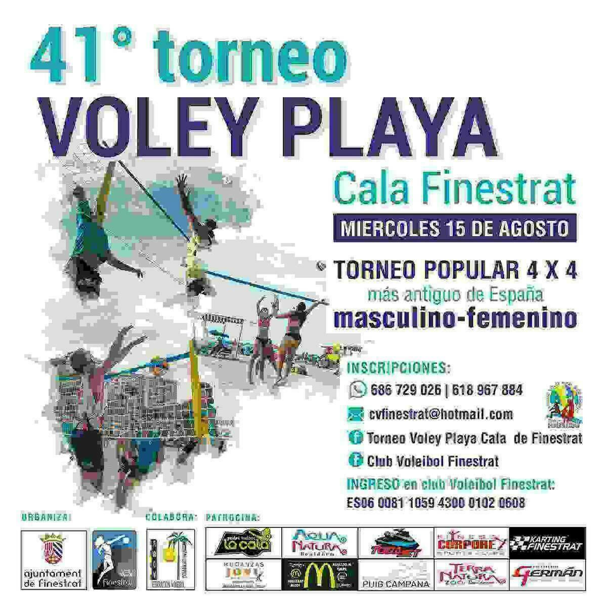 Cuenta atr&aacute;s para el torneo de voley playa m&aacute;s antiguo de Espa&ntilde;a que se celebra cada 15 de agosto en la Cala de Finestrat