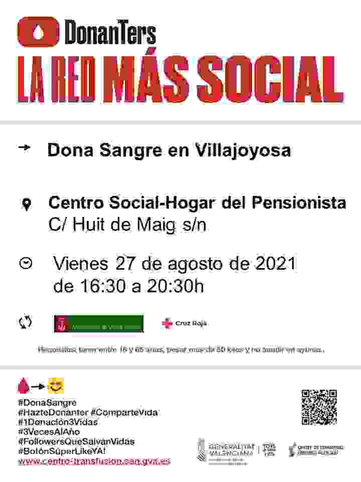 La Vila Joiosa organiza una nueva campaña de donación de Sangre